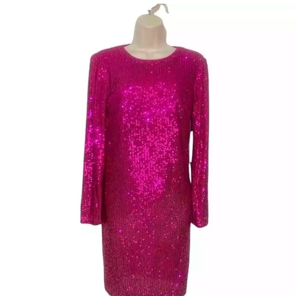 Eliza J Pink Long Sleeve Sheath Dress for Cocktail